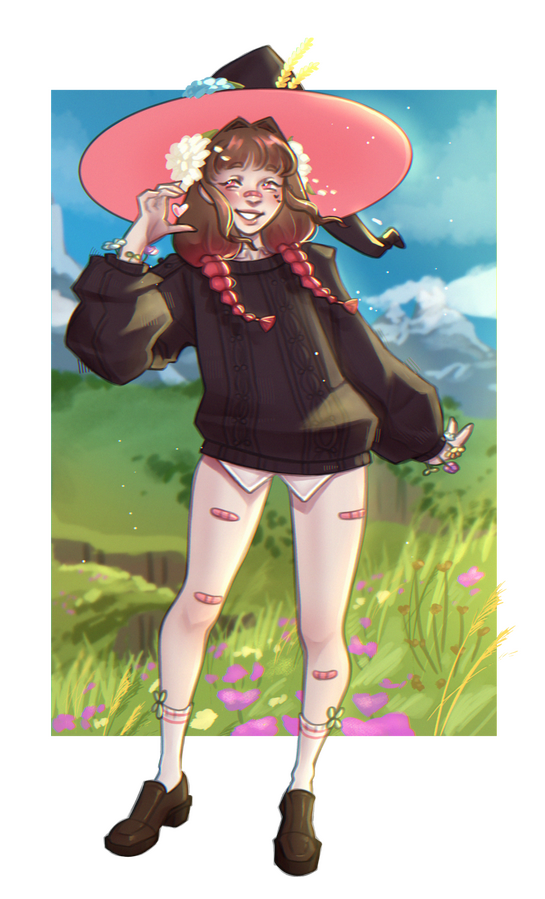 Fullbody W/ Complex Background + Accessories